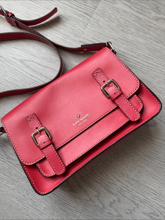 kate spade Handbags - kate spade Red Leather Crossbody Bag with Buckle Straps